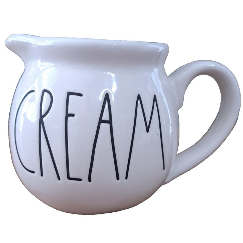 Rae Dunn Artisan Collections White Ceramic CREAM Creamer Pitcher Farmhouse